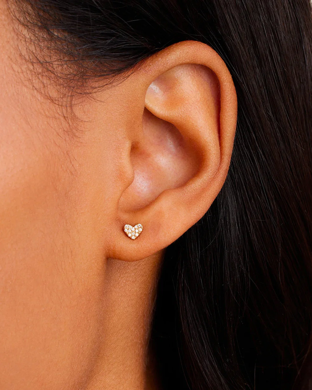 Alternative view of Diamond Pavé Heart Studs