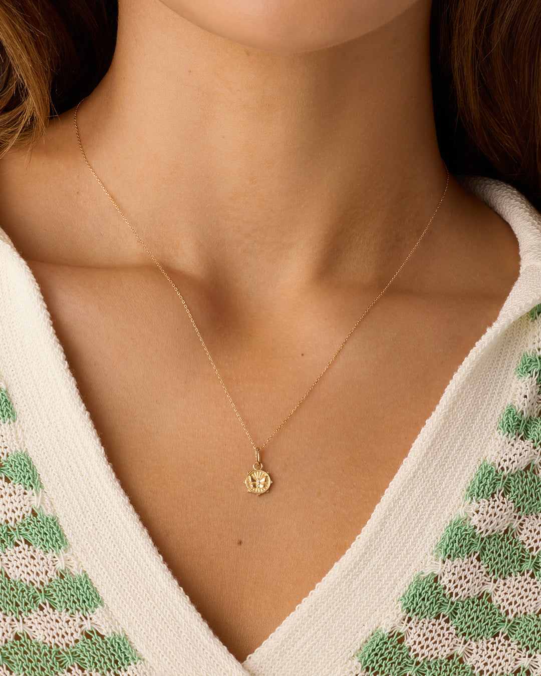 Alternative view of Diamond Butterfly Charm Necklace