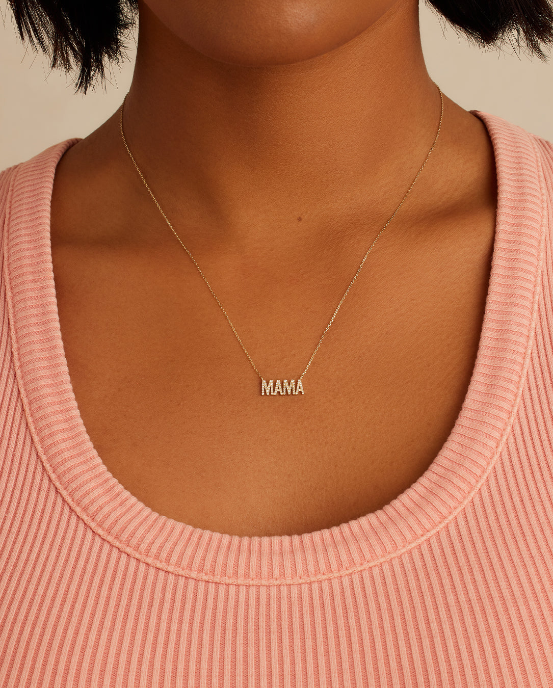 Alternative view of Diamond Pavé Mama Necklace