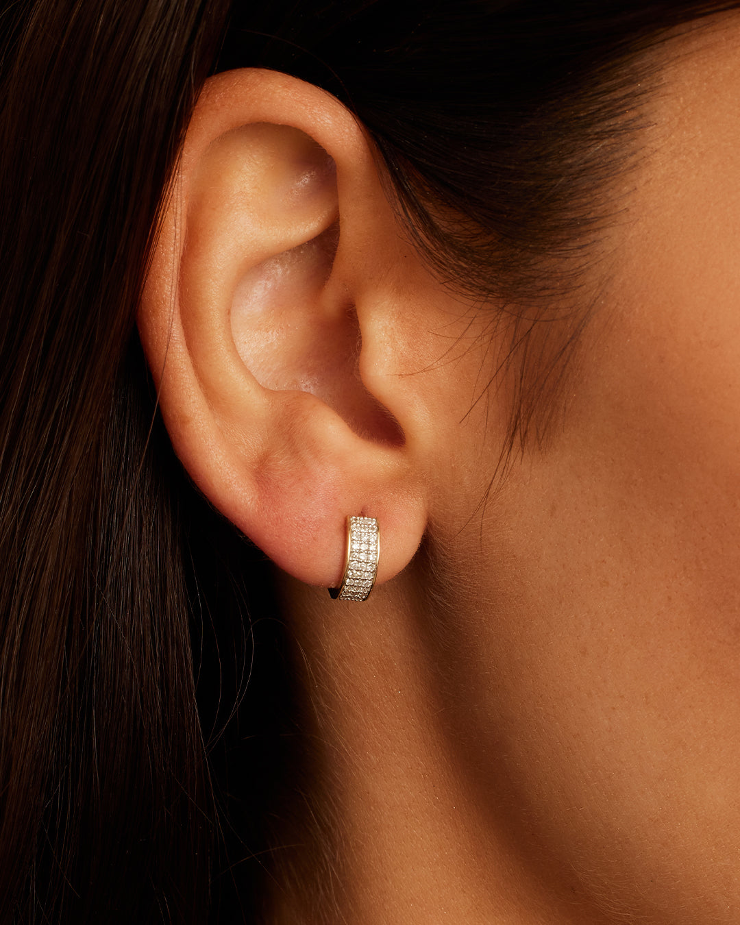 Alternative view of Diamond Rose Single Huggie