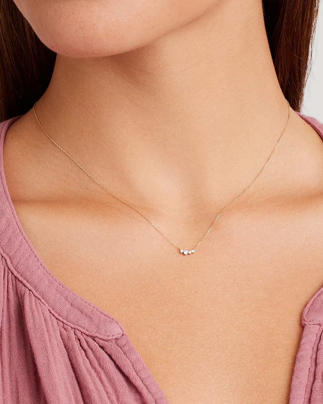 Alternative view of Diamond Cluster Necklace