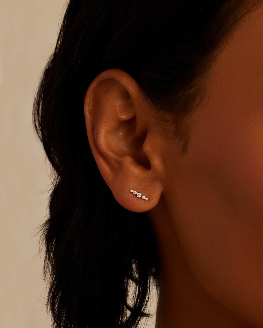 Alternative view of Elle Diamond Row Single Stud
