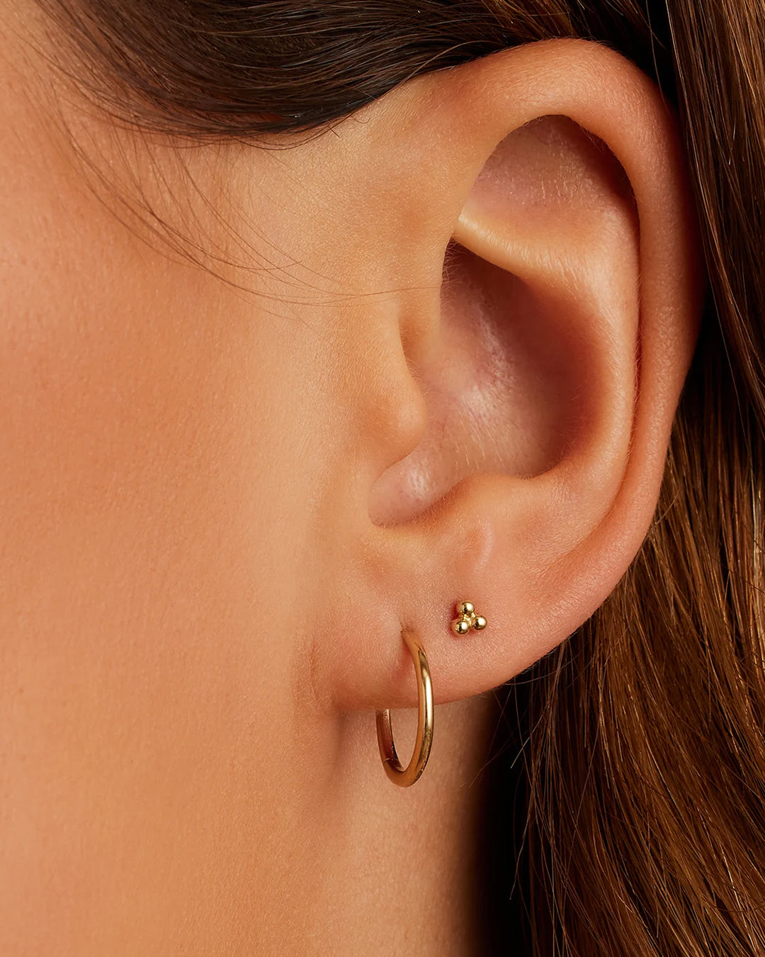 Alternative view of 14k Gold Trio Flat Back Studs