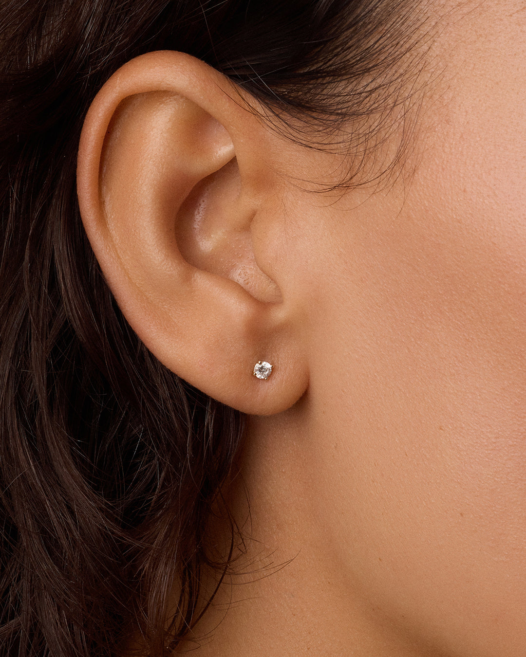 Alternative view of Lab Grown Diamond Solitaire Flat Back Single Stud