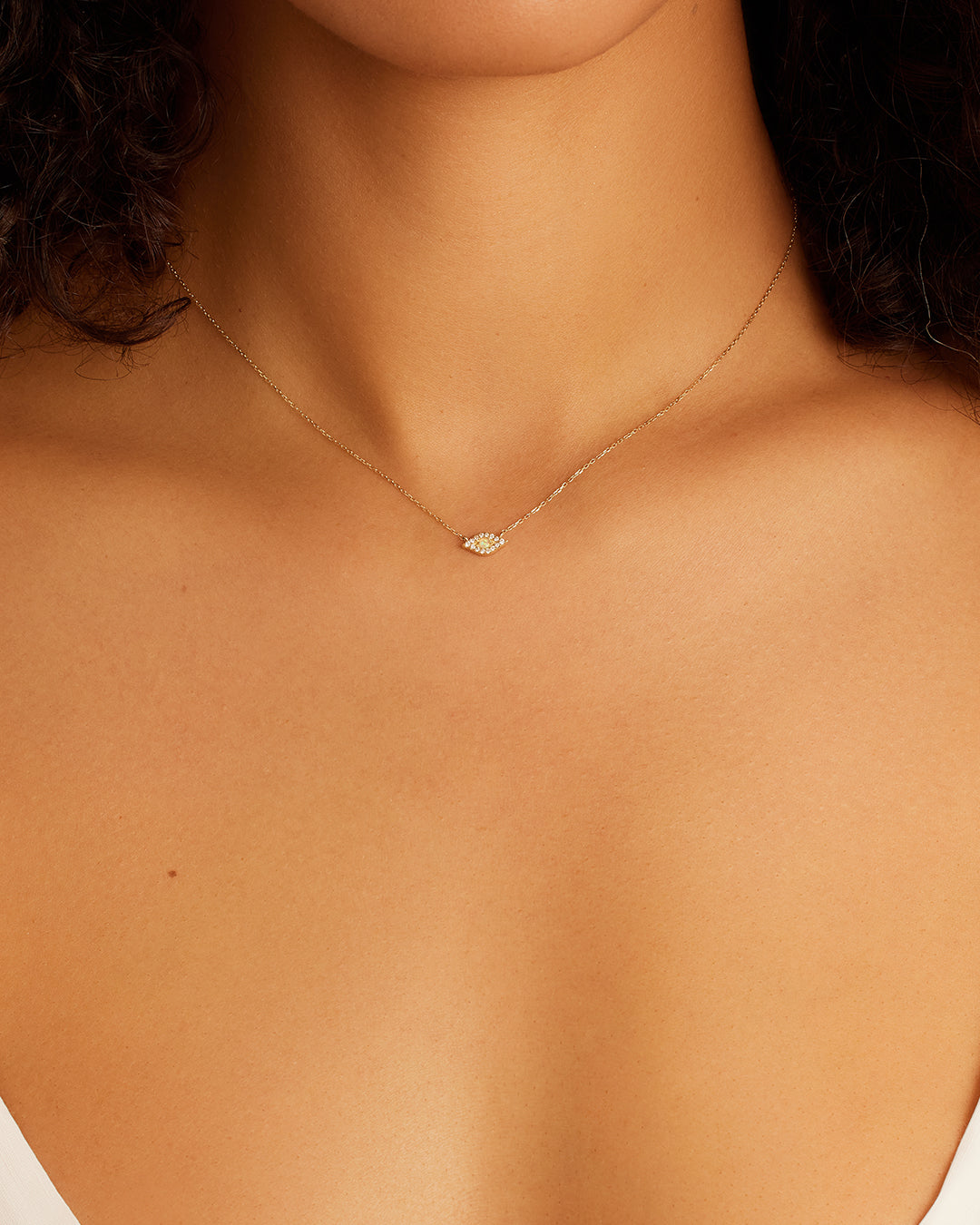 Alternative view of Diamond Evil Eye Necklace
