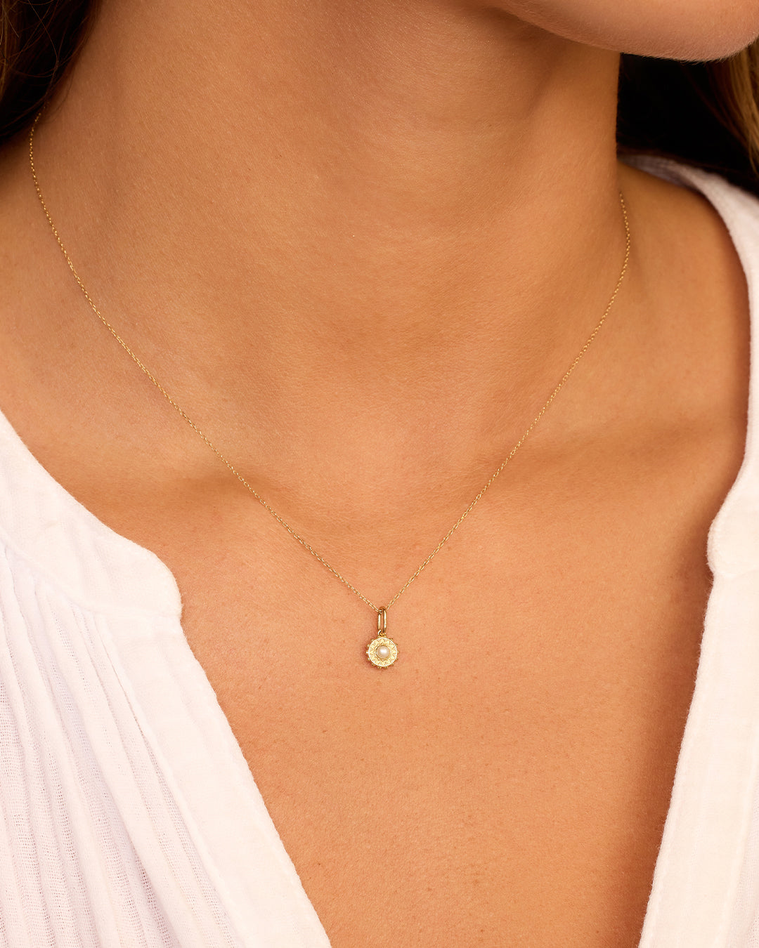 Alternative view of Sun Birthstone Charm Necklace