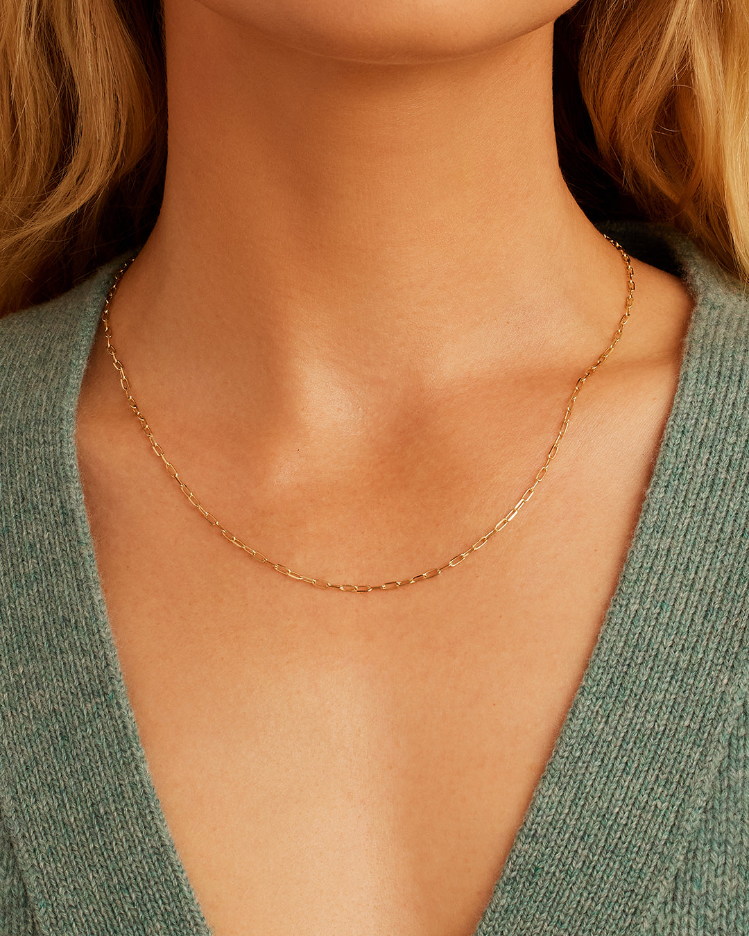 Alternative view of 14k Gold Parker Micro Mini Necklace