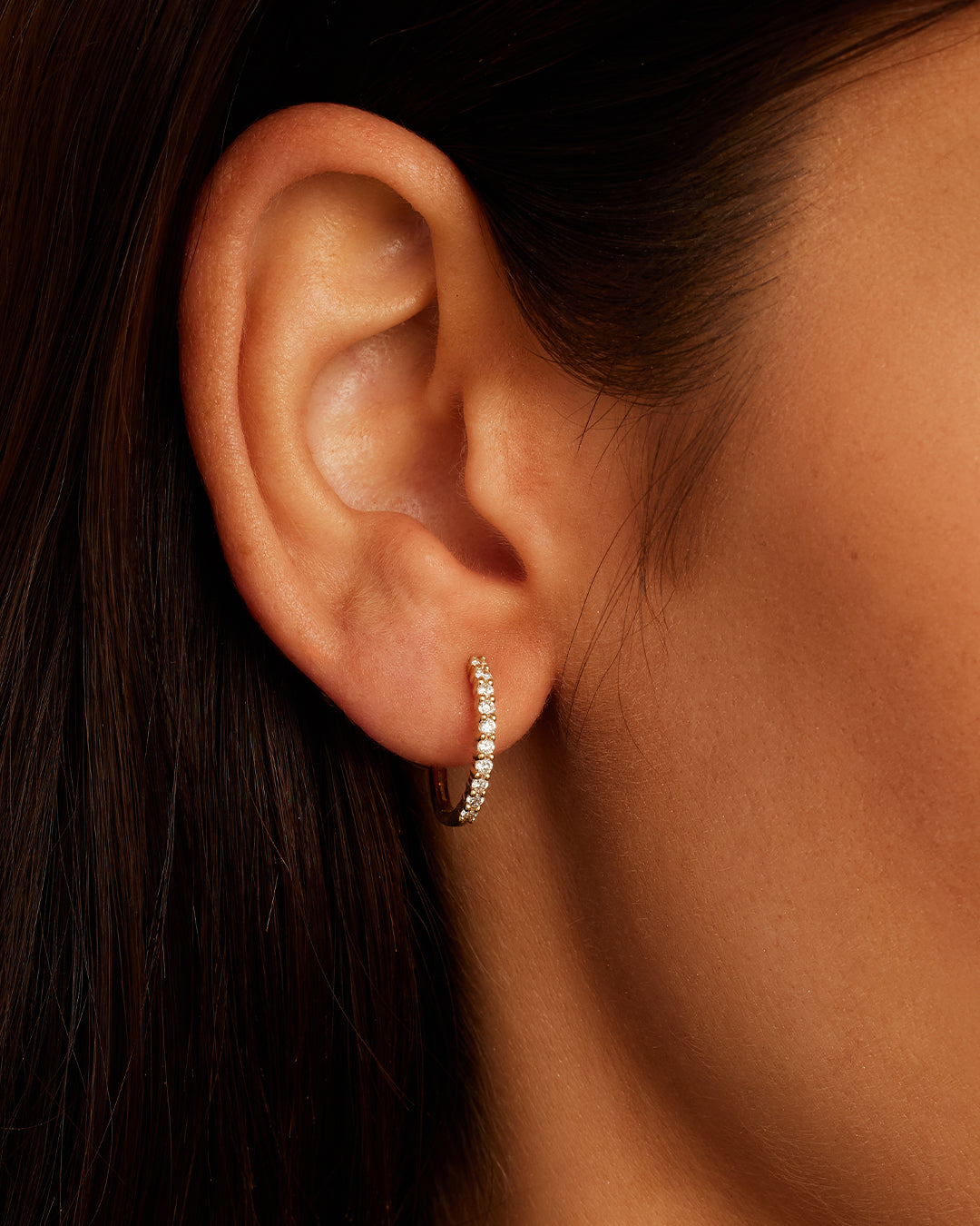 Alternative view of Diamond 15mm Single Hoop