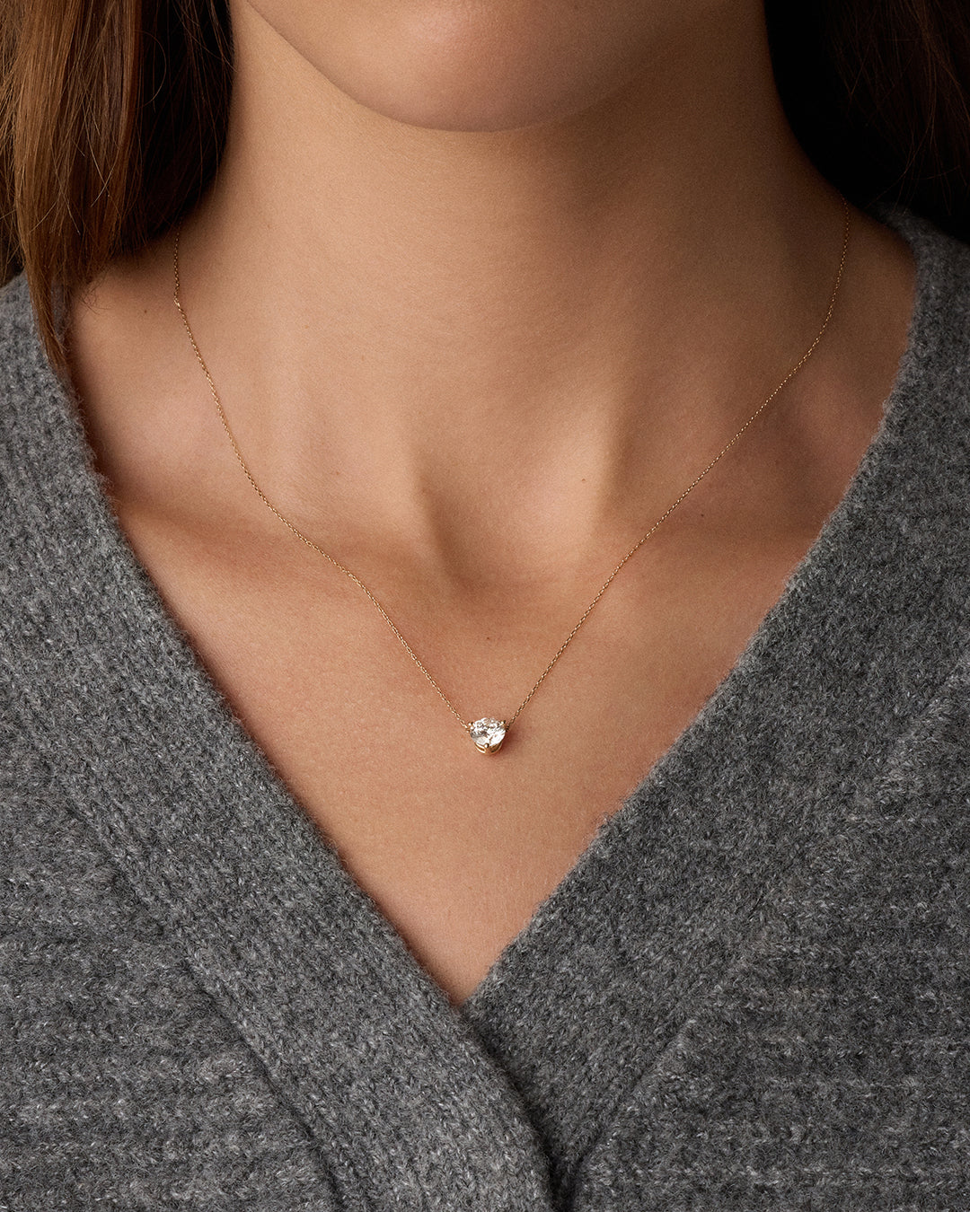 Alternative view of Lab Grown Diamond Solitaire Necklace