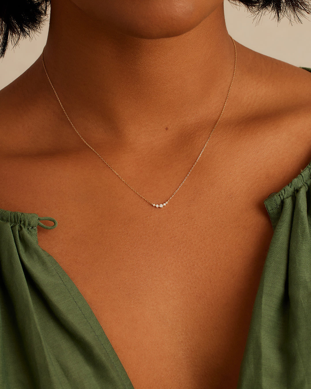 Alternative view of Elle Diamond Cluster Necklace