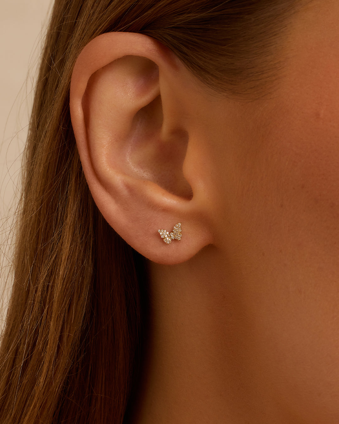 Alternative view of Diamond Butterfly Single Stud