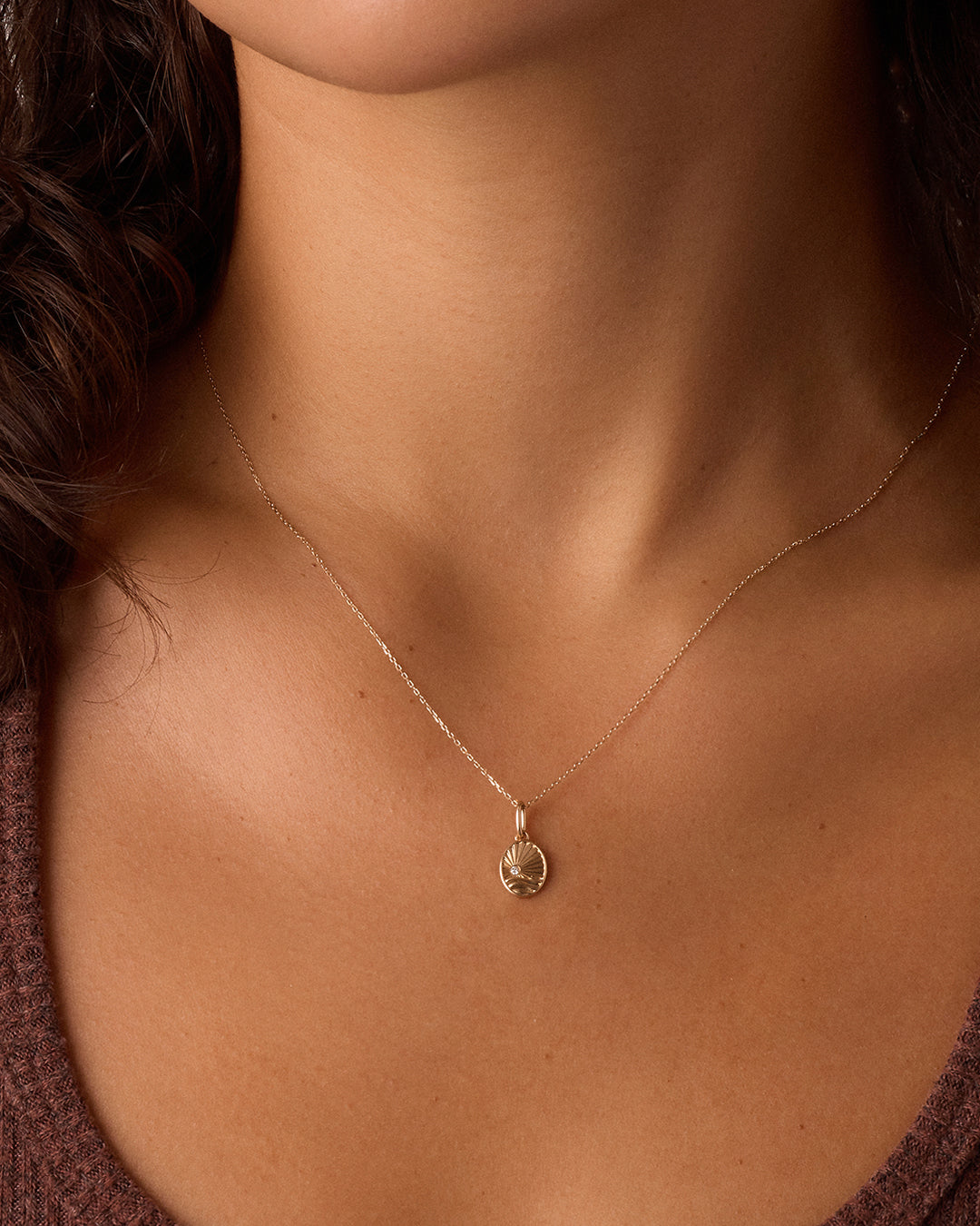 Alternative view of Diamond Beach Charm Necklace