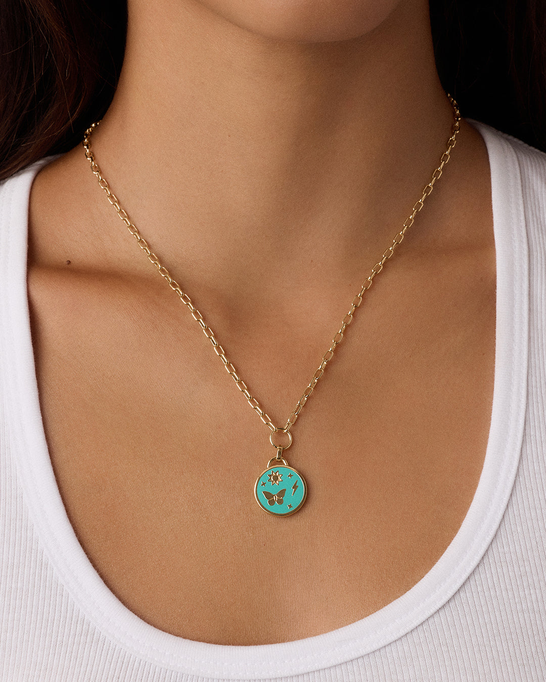 Alternative view of Lightning Strikes Coin Necklace