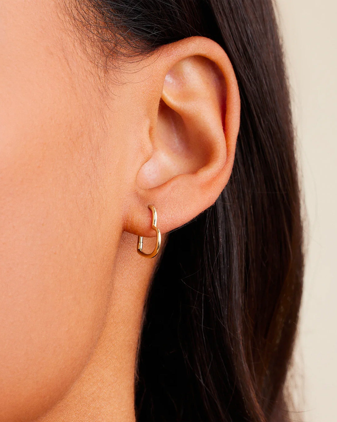 Alternative view of 14k Gold Open Heart Huggies