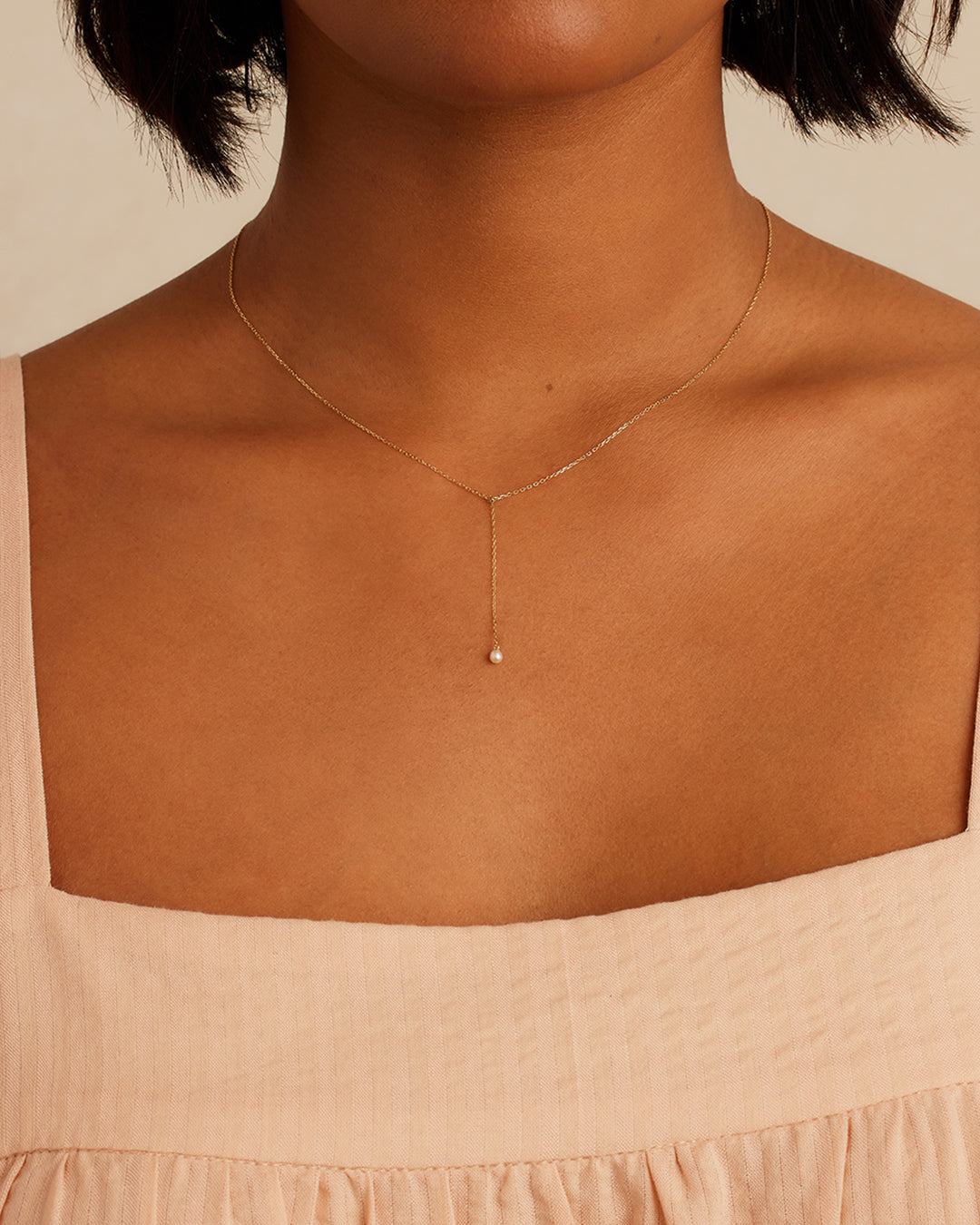 Alternative view of Pearl Lariat Necklace