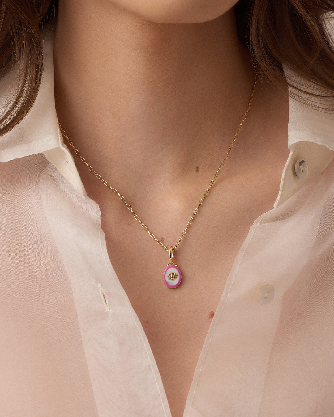 Alternative view of Power Gemstone Parker Charm Necklace Calming