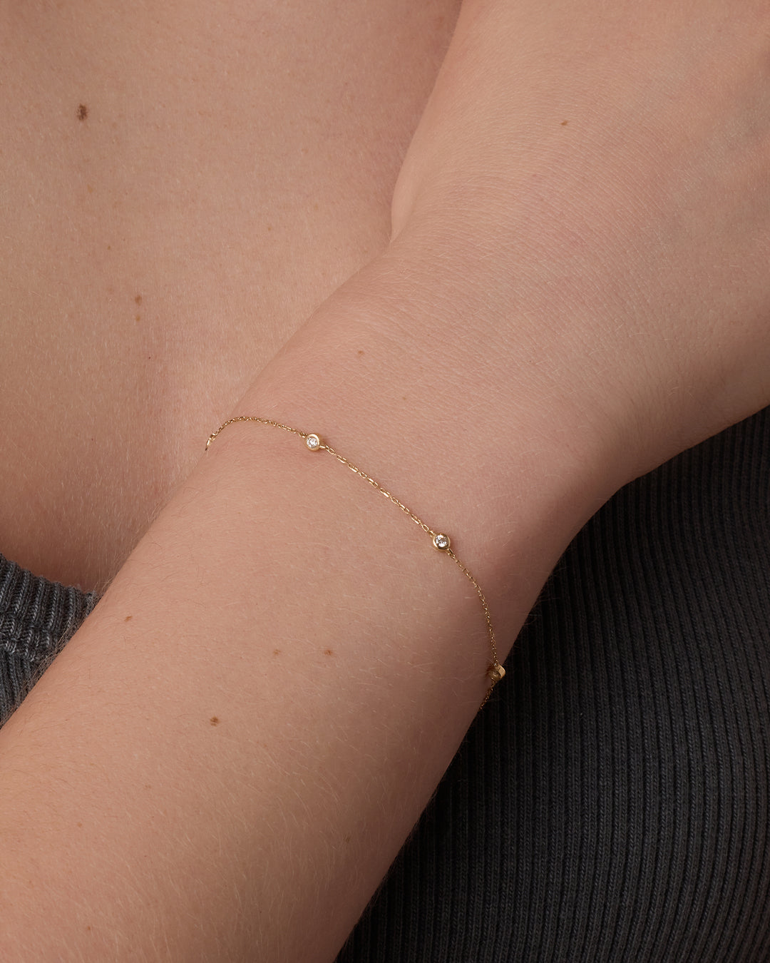 Alternative view of Classic Five Diamond Bracelet