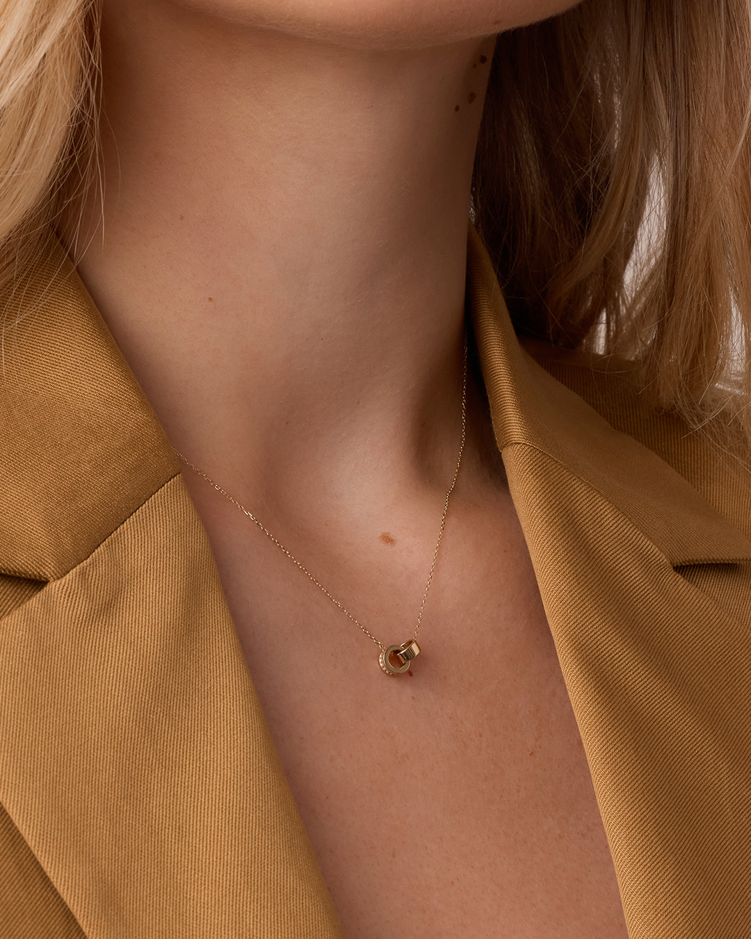 Alternative view of Diamond Bond Interlocking Rose Necklace