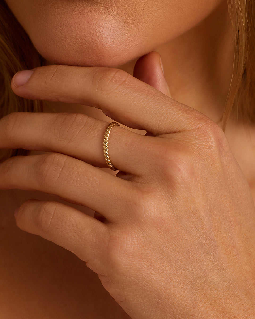 Alternative view of 14k Gold Crew Helium Ring