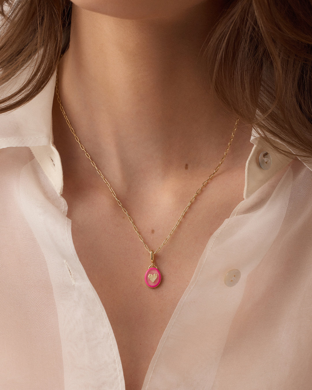 Alternative view of Power Gemstone Parker Charm Necklace Love