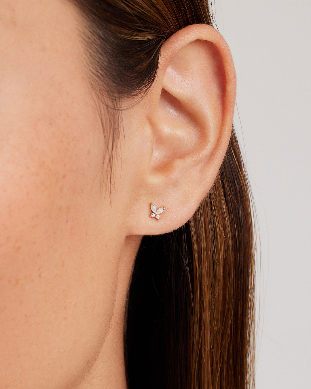Alternative view of Opal Butterfly Single Stud
