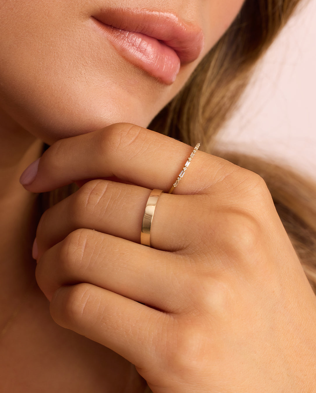 Alternative view of Diamond and White Sapphire Amara Row Ring